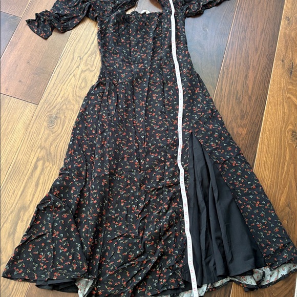 OAK + FORT Black Floral Long Sleeve Dress - Picture 6 of 6